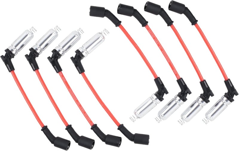 Ntoauto 8PCS Spark Plug Wires Set 8mm Compatible with GMC Hummer Chevrolet Cadillac Spark Plug Wires Replacement OEM#M8-48322,48322R - Image 1